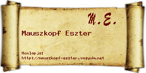 Mauszkopf Eszter névjegykártya